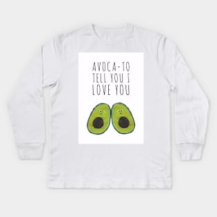 Avocado I Love You - Valentine’s Day/ Anniversary Greeting Card  for girl/boyfriend, wife/husband, partner, children, or loved one - Great for stickers, t-shirts, art prints, and notebooks too Kids Long Sleeve T-Shirt